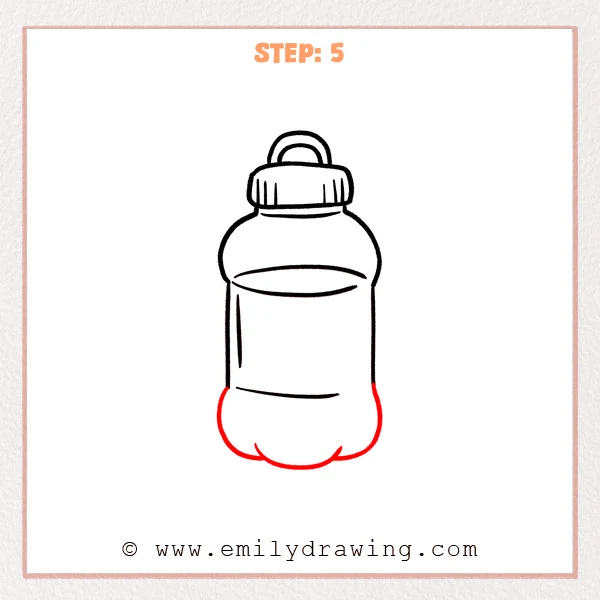 how to draw a water bottle - Step 5